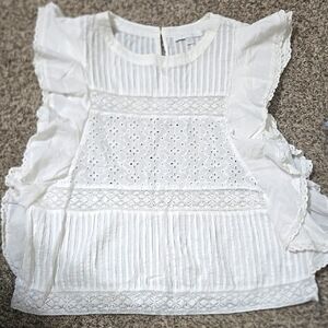 Eri + Ali White Striped Blouse